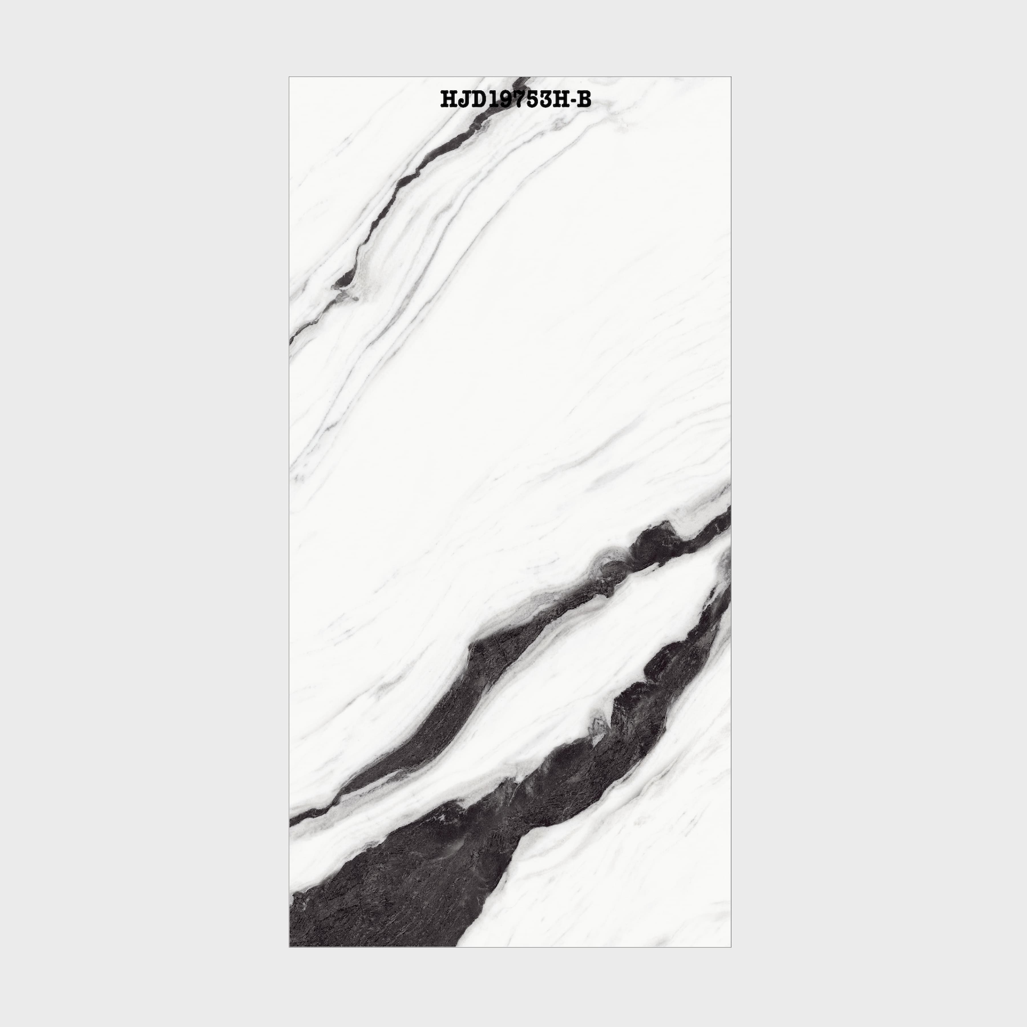 Large format white porcelain slab with dramatic black veining for luxury UAE interiors