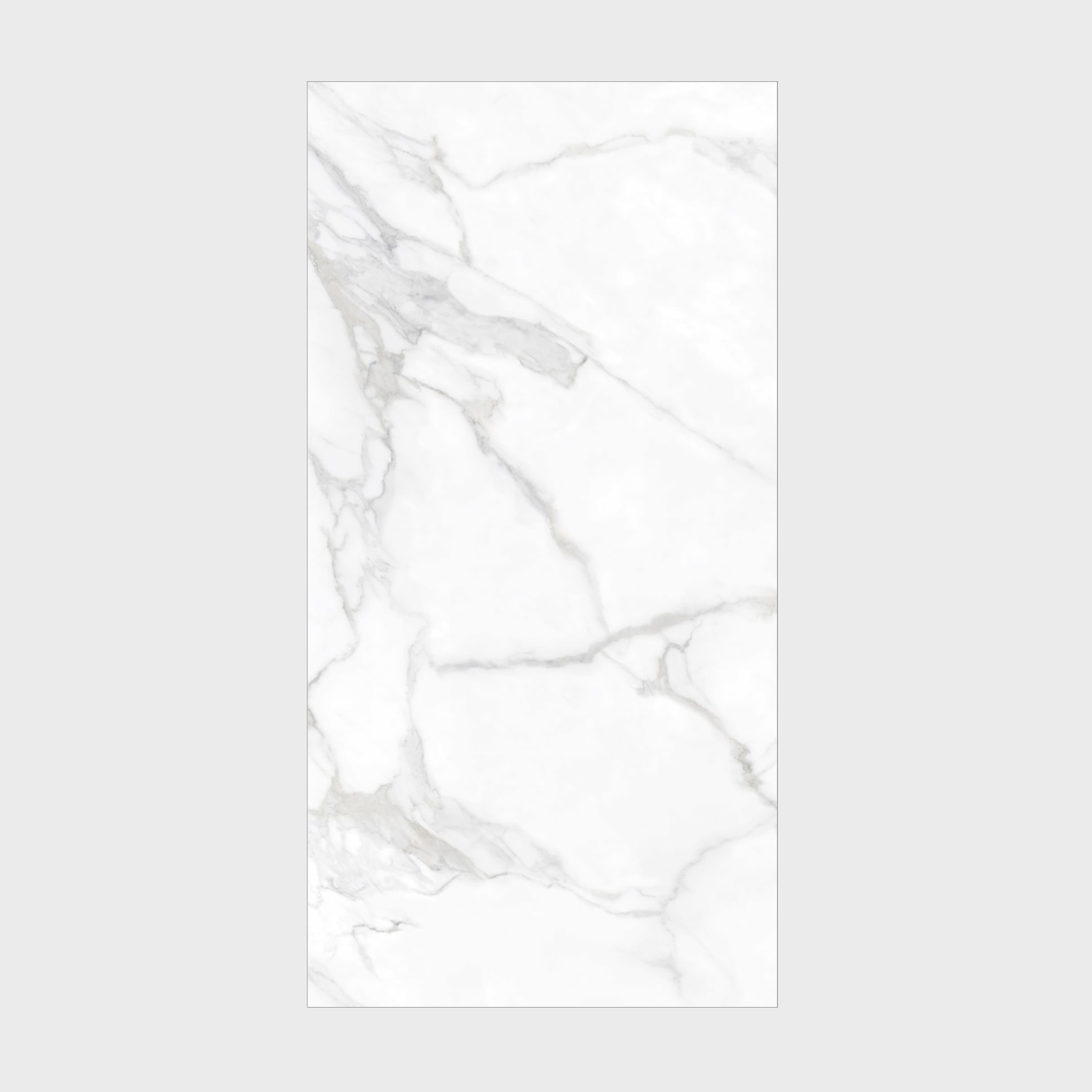 Statuario Venetian marble-look porcelain slab with soft grey veining