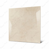 Marfil Pearl large format porcelain tile angled view highlighting polished Crema Marfil marble finish and rectified edges