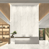 Travertino White 160x320cm 06mm – Book-Match Matt Porcelain Tile