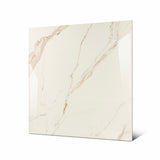 Grisial Pink large format porcelain tile angled view highlighting polished marble finish, elegant rose-gold veining, and rectified edges