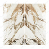 Macchia Vechia BM porcelain slab flat view showing ivory white marble surface with bold tobacco brown and grey sweeping veins