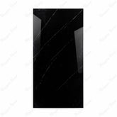 Opium Black 120x240cm glossy tile with deep tones and a mirror-like finish. Perfect for creating bold, elegant, and luxurious interior spaces.
