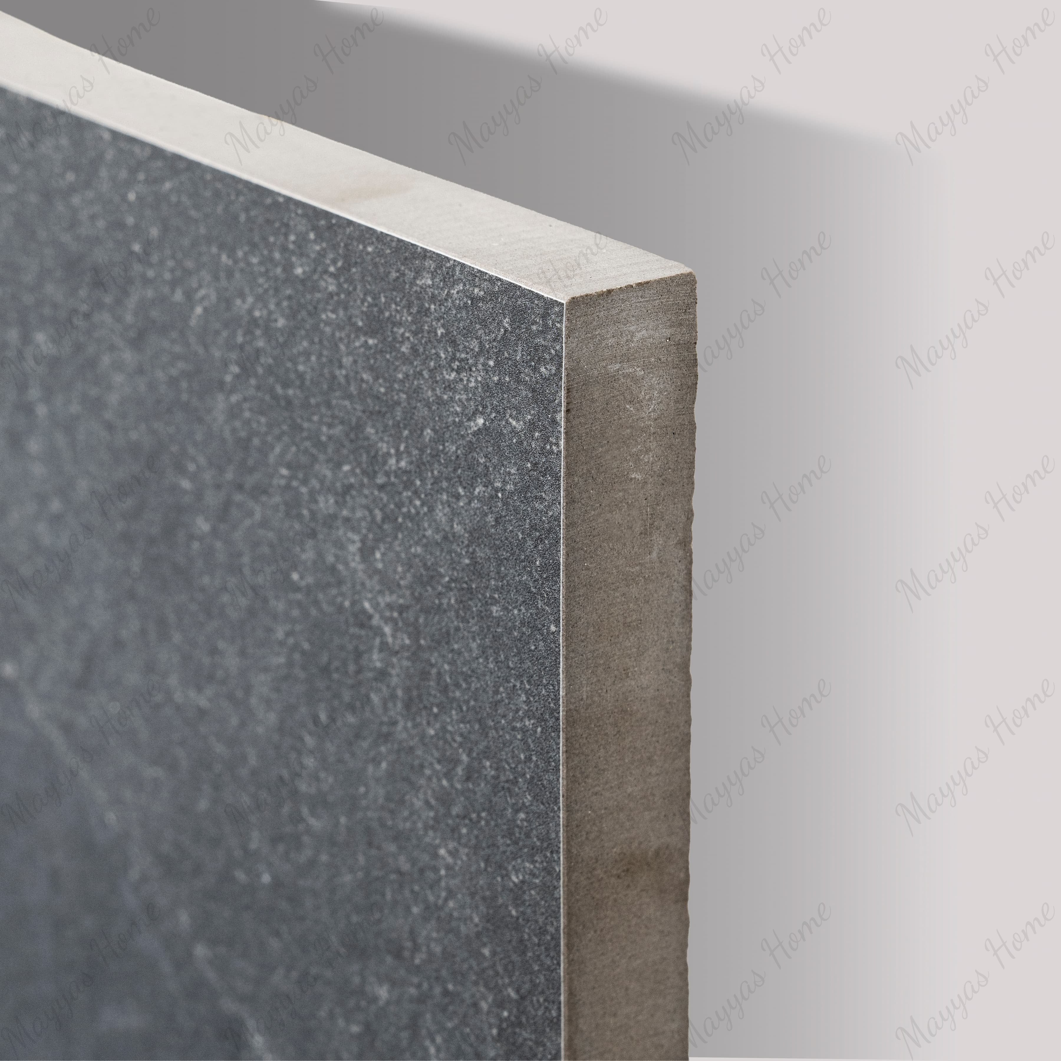 New Brazilian Black porcelain tile displayed in a styled interior setting