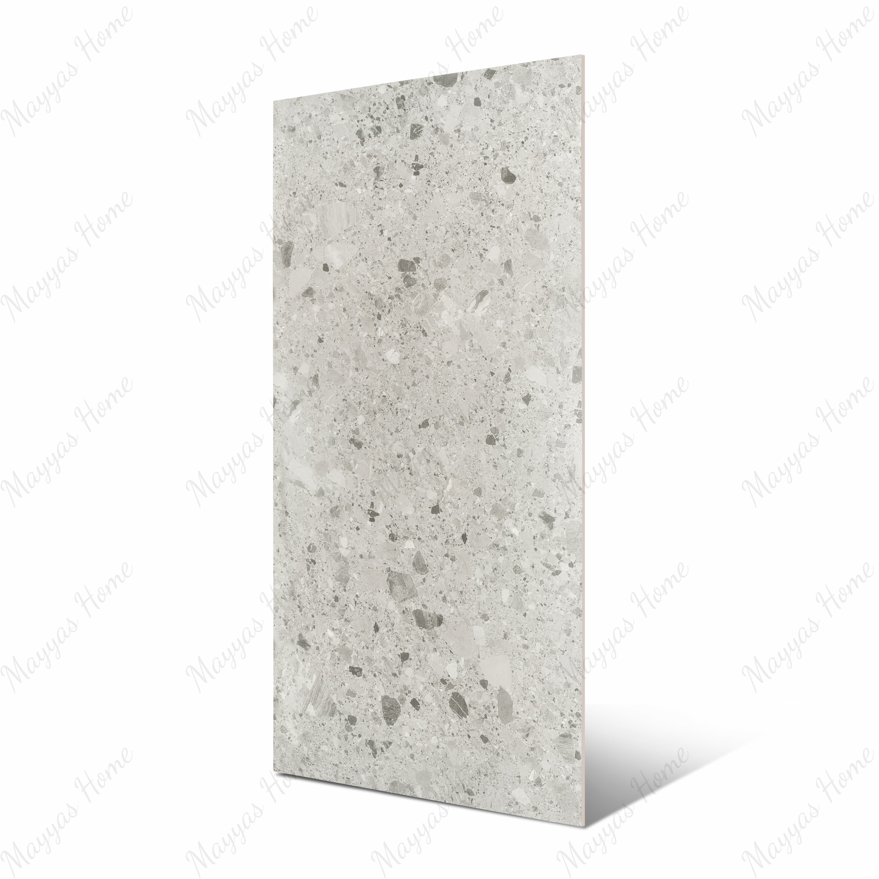 Chepoo Light Grey 120x240cm carving matt porcelain tile. Durable 09mm thickness, textured matt finish, ideal for modern walls and floors.