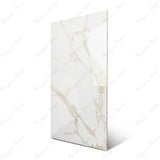 Fabula Beige Polished Limestone Look Glossy Porcelain Floor & Wall Tile 60x120cm 9mm Thickness