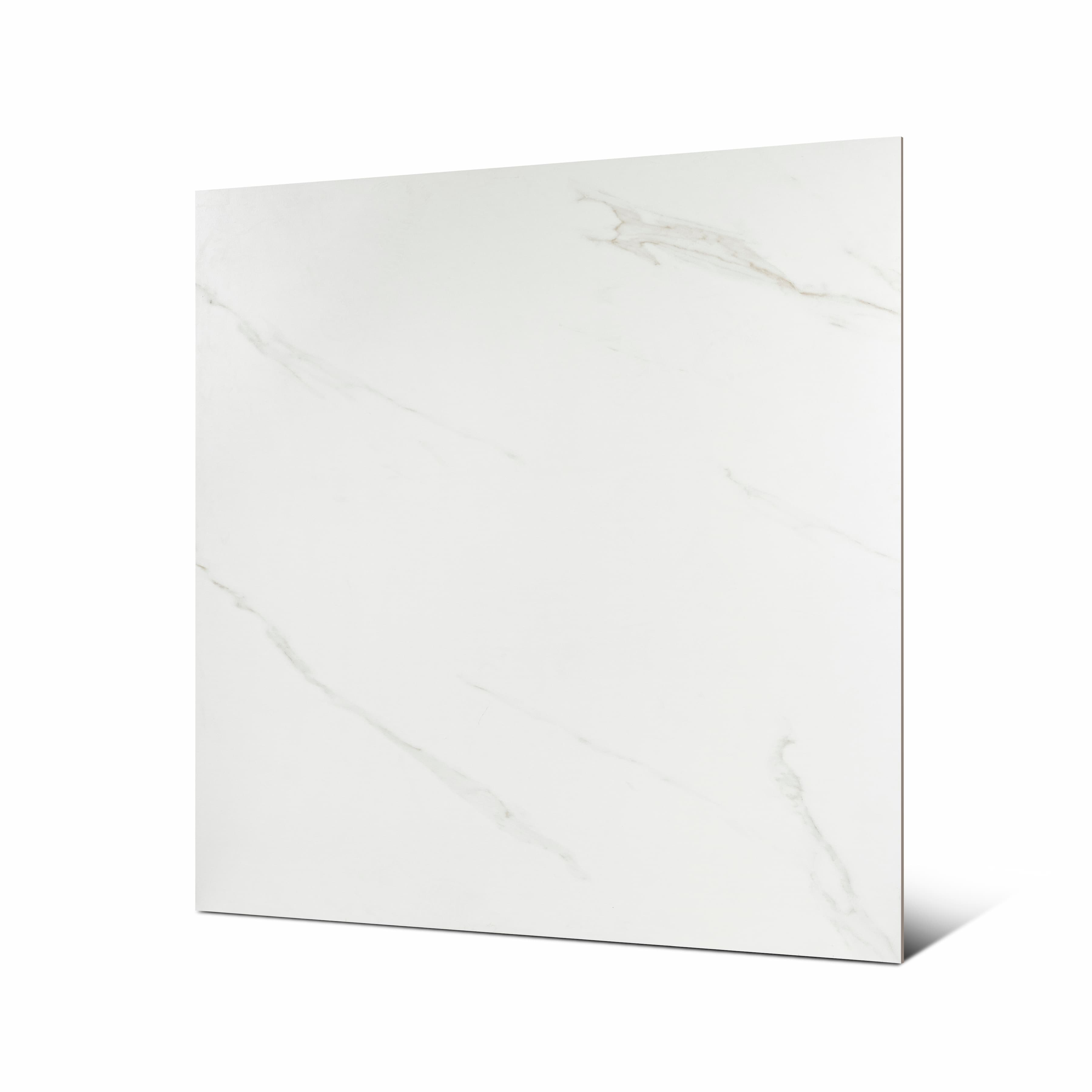 Smoke White 120x120cm matt porcelain tile with subtle grey veining. Durable, stylish, and perfect for modern floors and walls.