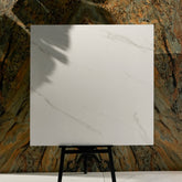 Smoke White 120x120cm matt porcelain tile with subtle grey veining. Durable, stylish, and perfect for modern floors and walls.