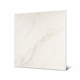 Cecelia Gold 120x120cm matt porcelain tile with soft cream base and golden veining. Elegant, durable, and ideal for modern luxury interiors.