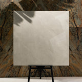 BURBERRY BIANCO – 120x120cm glossy porcelain tile with a soft white marble look. Premium large format surface for sophisticated modern interiors.