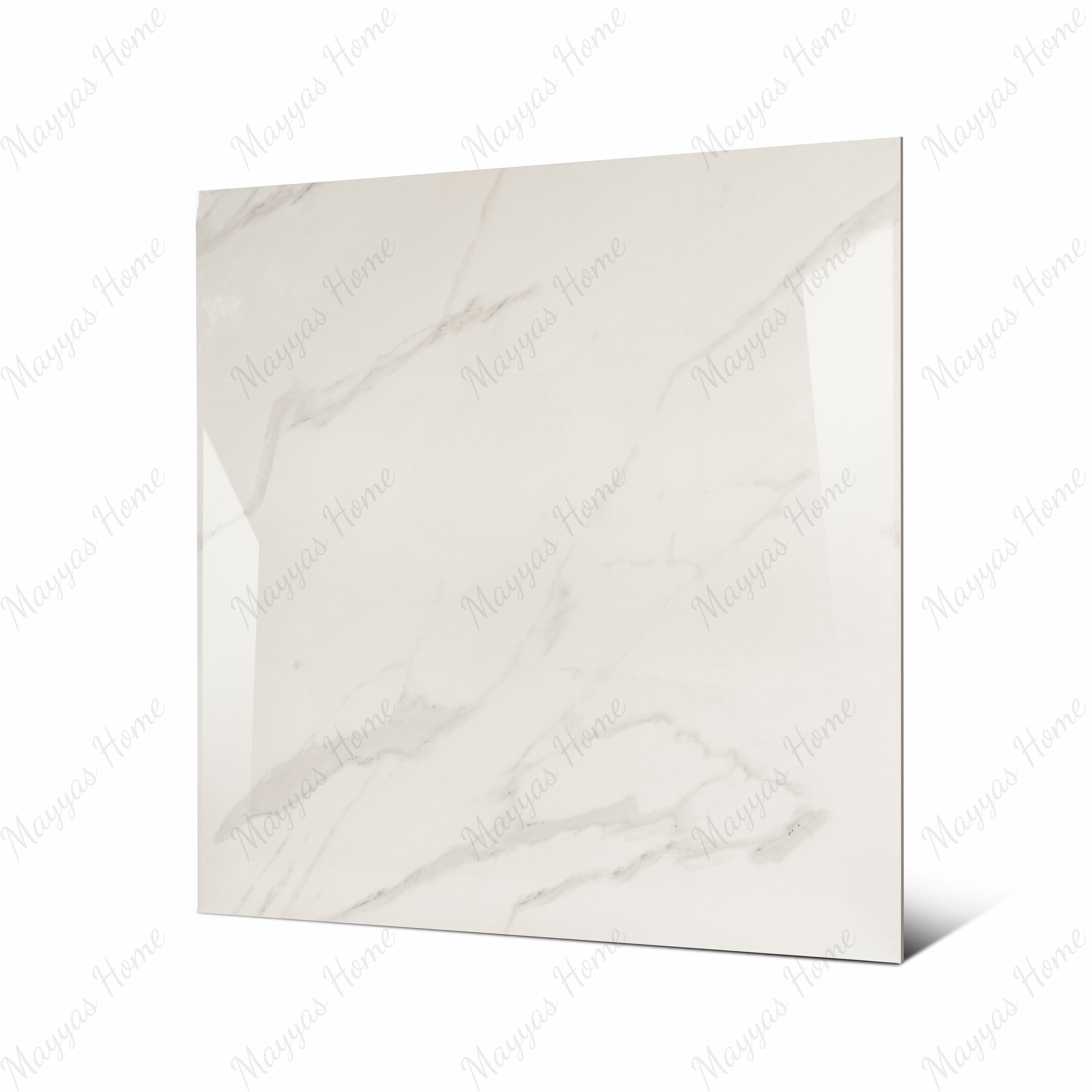 ELITE WHITE – 120x120cm glossy porcelain tile featuring premium white marble design. Large format tile perfect for elegant, durable flooring and wall applications.