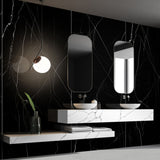 Noir Nero Polished Porcelain Slab 120x280cm 6mm Large Format Black Marble Look Tile