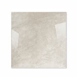 Royal Beige glossy porcelain tile 120x120cm displayed on easel against luxury marble backdrop for UAE interior design