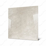 Royal Beige large format porcelain tile angled view highlighting polished beige marble finish, natural veining, and rectified edges