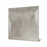 Portland Grey large format porcelain tile angled view highlighting polished concrete-effect finish and rectified edges