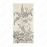 Hordix Crema Decor Matte porcelain slab displayed on easel against luxury backdrop showing botanical line-art design on cream base for UAE interior design