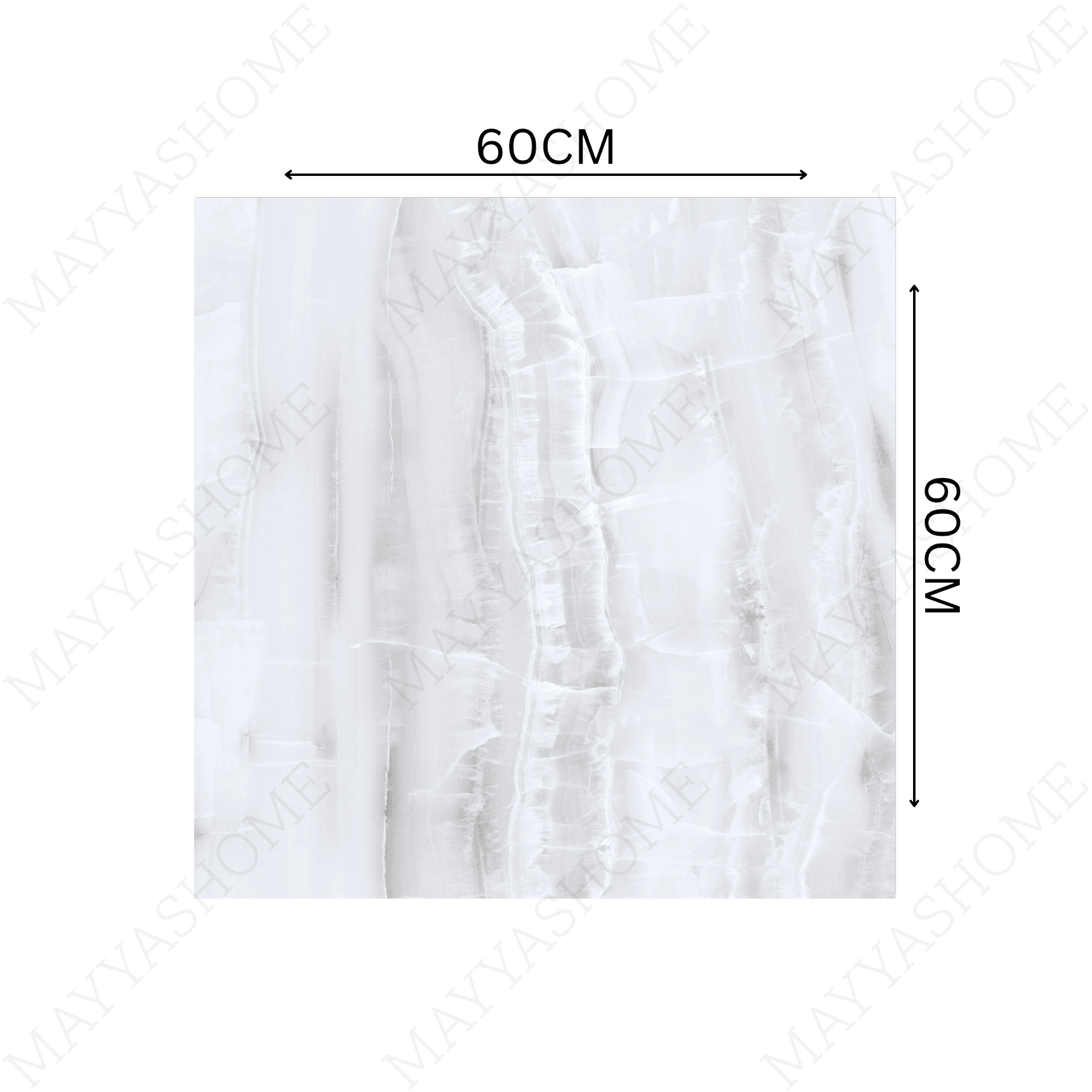 ARDEN ONYX 60x60cm Glossy Porcelain Tile – 09MM Marble-Look Finish