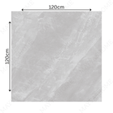ARMANI ROMANO – 120x120cm glossy porcelain tile with beige marble effect. Ideal for elegant, modern interiors with seamless large format appeal.