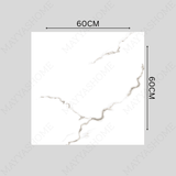 ARONA STATUARIO 60x60cm Glossy Porcelain Tile – 09MM White Marble Look