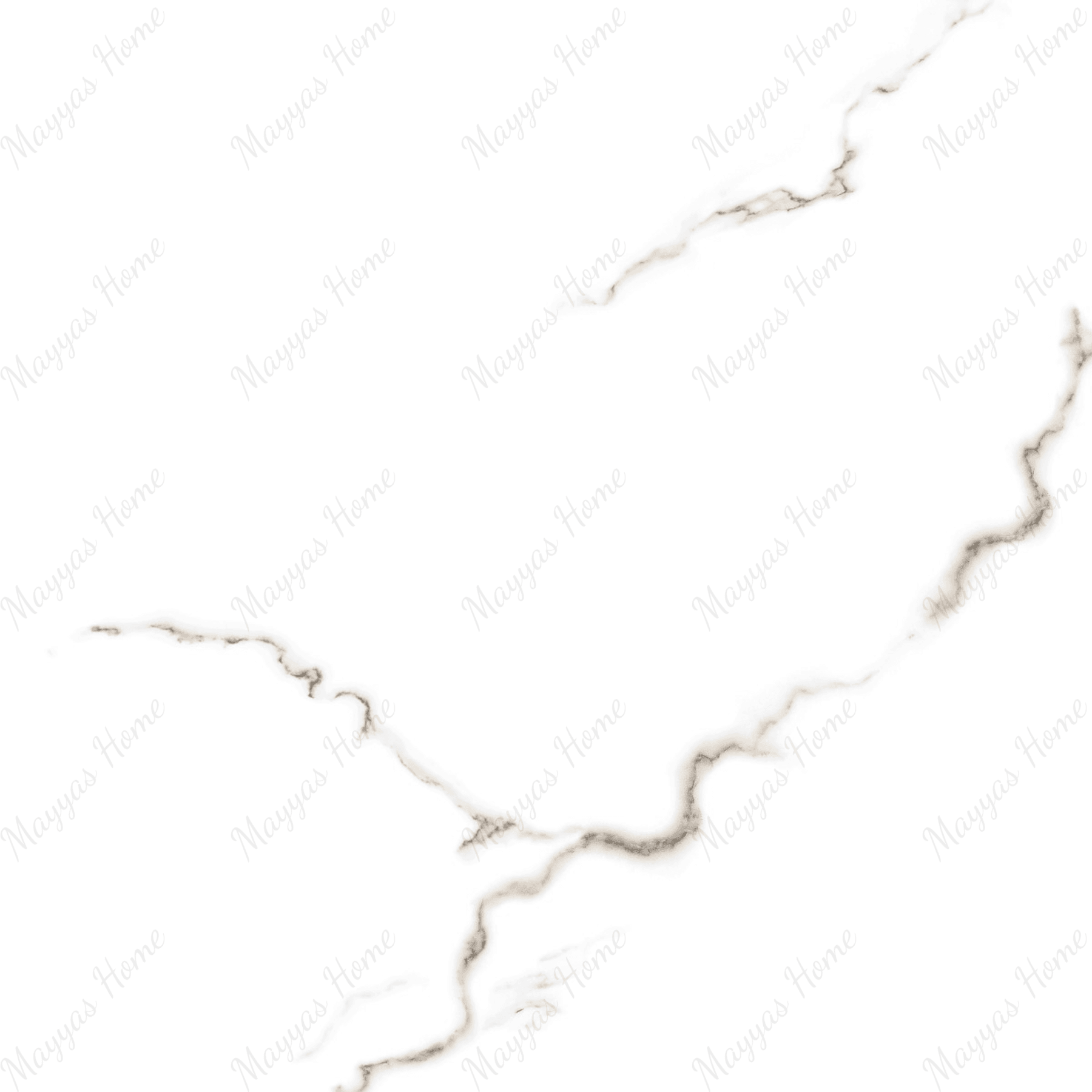 ARONA STATUARIO 60x60cm Glossy Porcelain Tile – 09MM White Marble Look