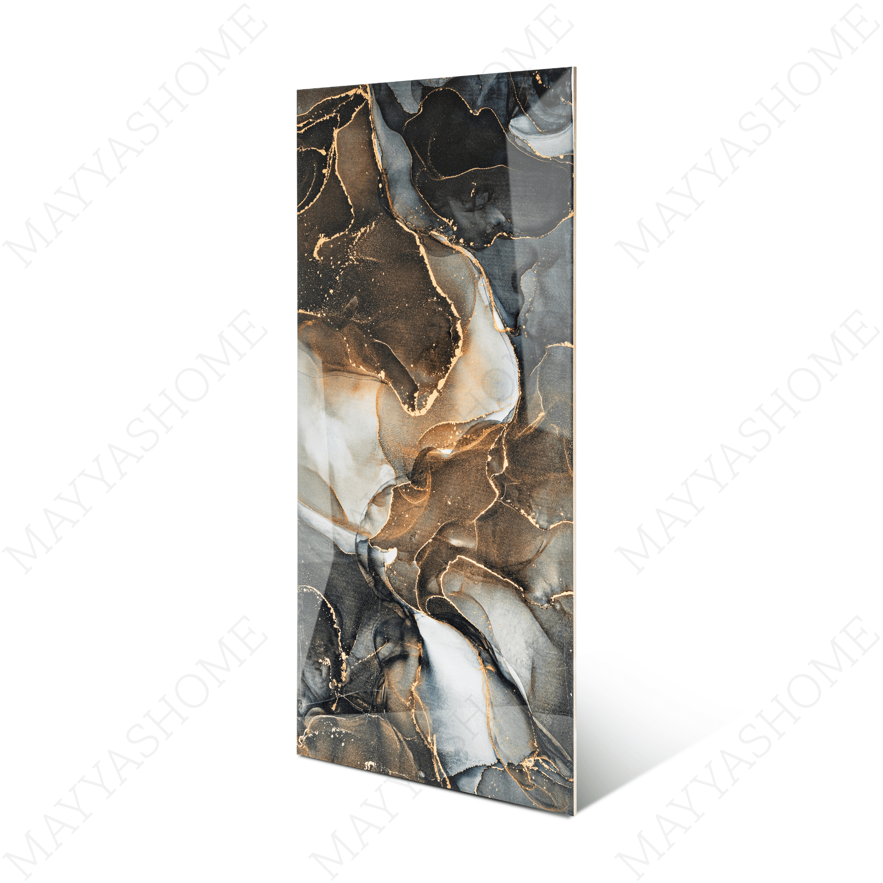 Alandec Black porcelain tile 60x120cm 9mm thickness, bold marble look design, durable porcelain, ideal for luxury floors and walls.