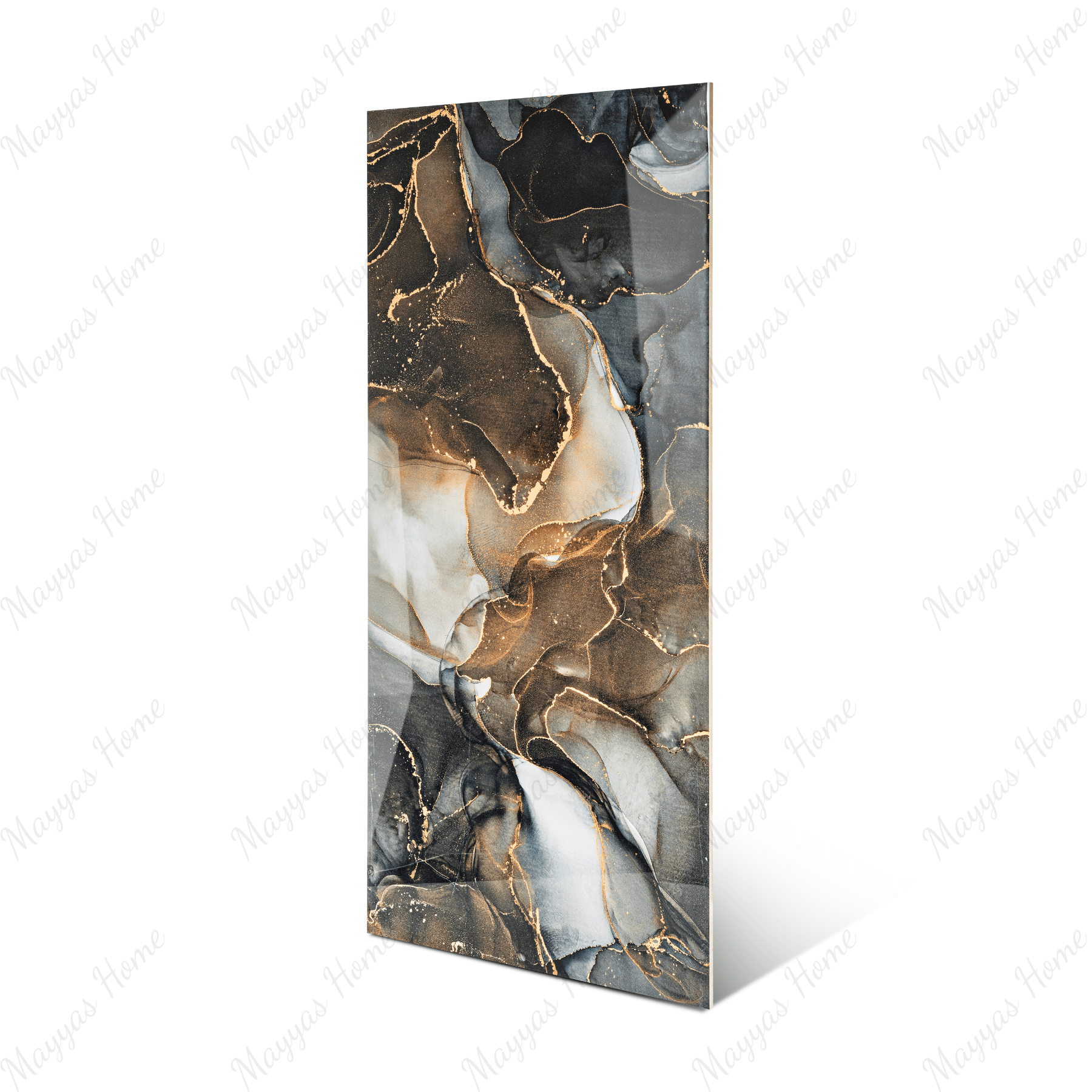 Alandec Black porcelain tile 60x120cm 9mm thickness, bold marble look design, durable porcelain, ideal for luxury floors and walls.