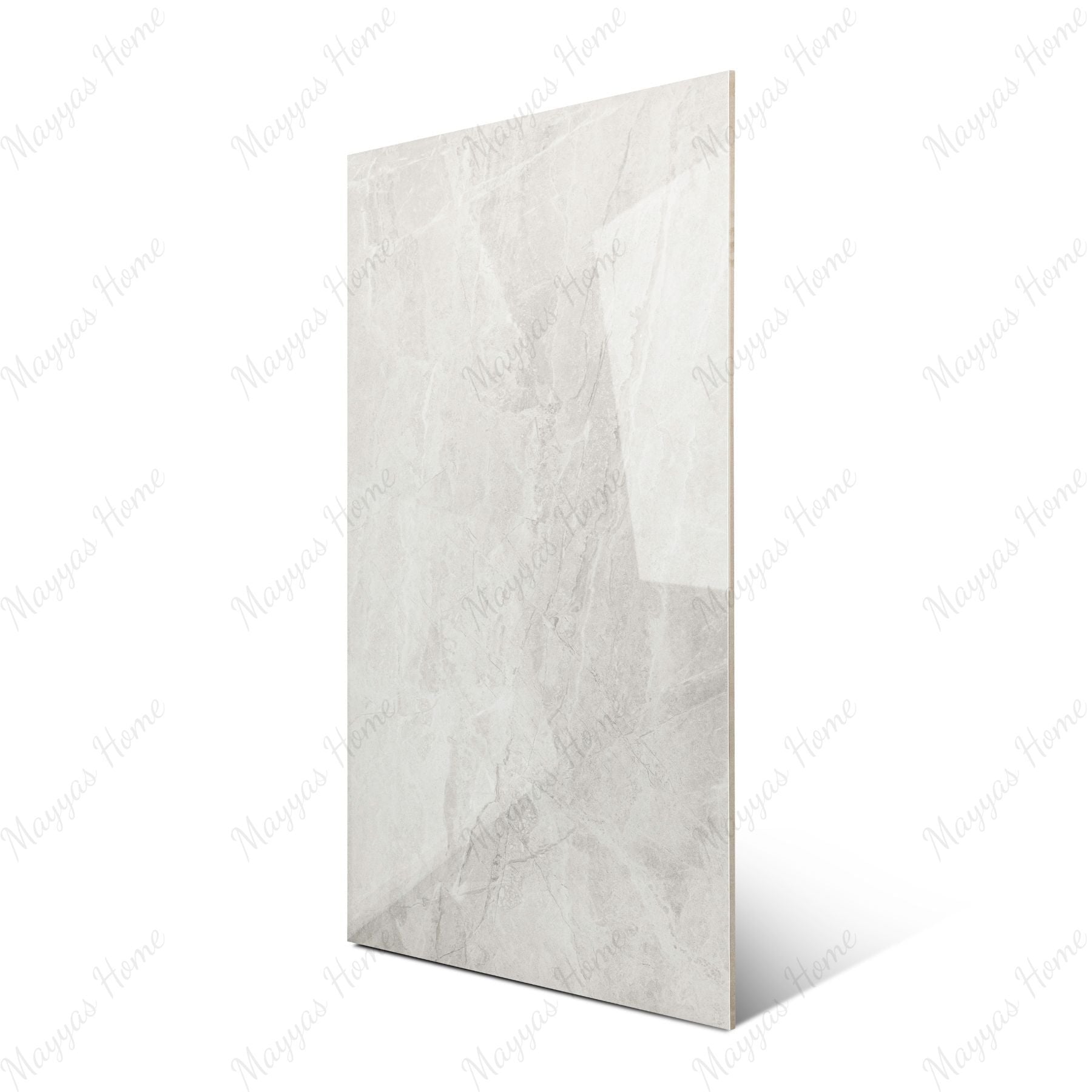 Androsh Grey glossy stone effect porcelain tile 60x120cm with 9mm thickness offers modern grey tones for elegant interiors.
