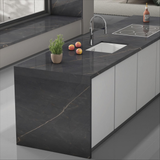 Armani Gold dark grey marble-look porcelain tile with elegant golden veining for luxury interiors in the UAE