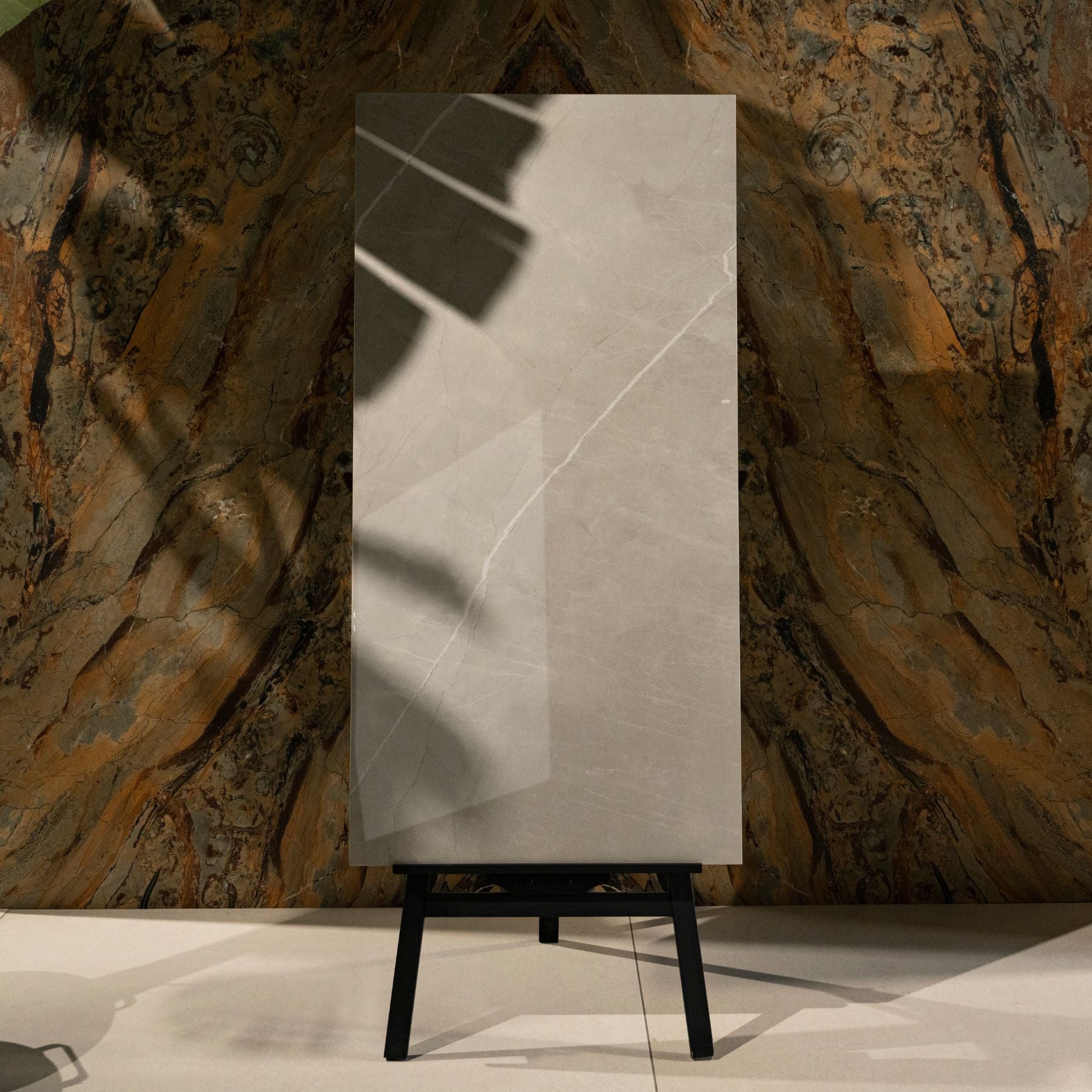 Armani Grey glossy marble effect porcelain tile 60x120cm with 9mm thickness delivers sleek elegance for modern interiors.