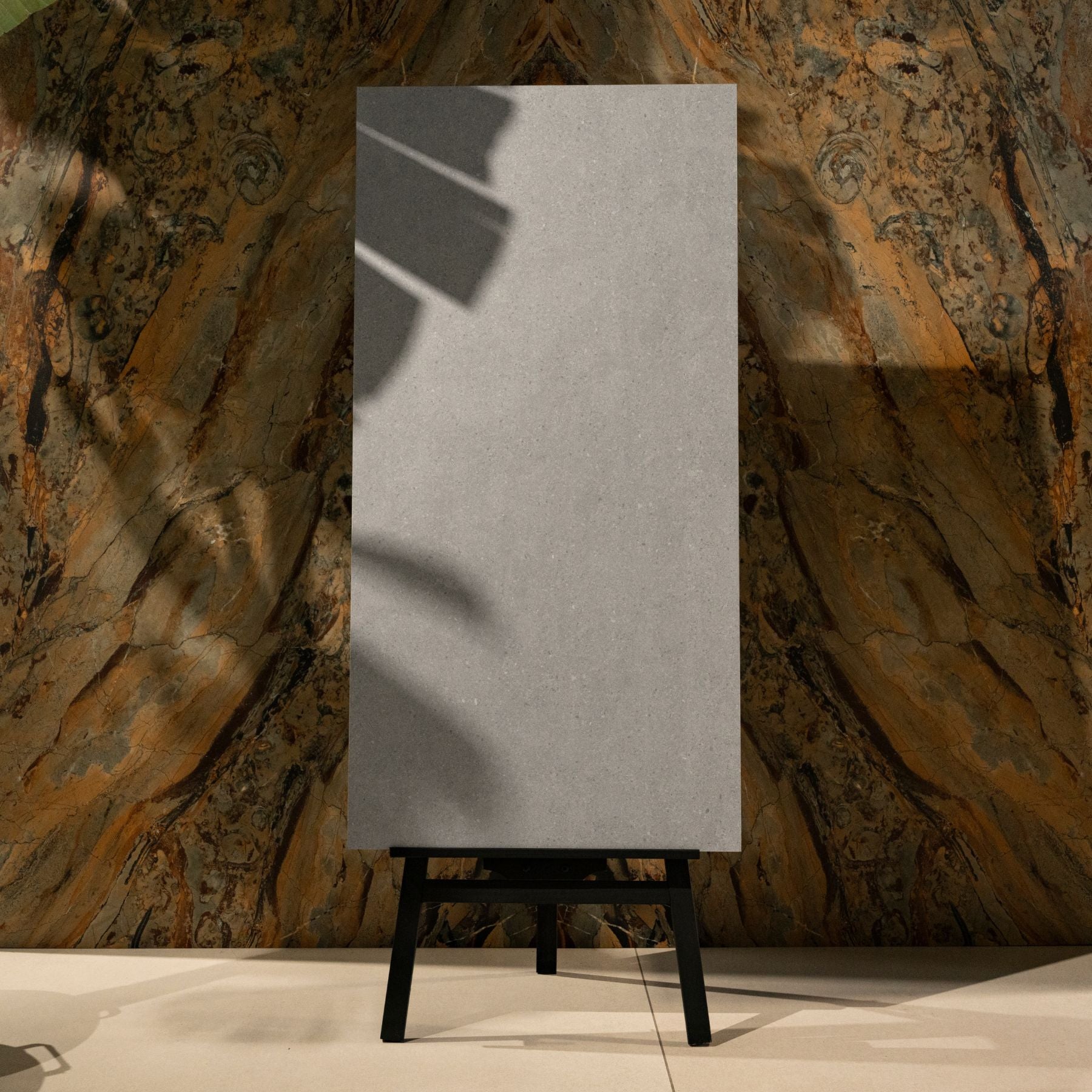 Aspen Grey porcelain tile in 60x120cm size featuring modern stone look, elegant grey tones and durable 9mm thickness for walls and floors.