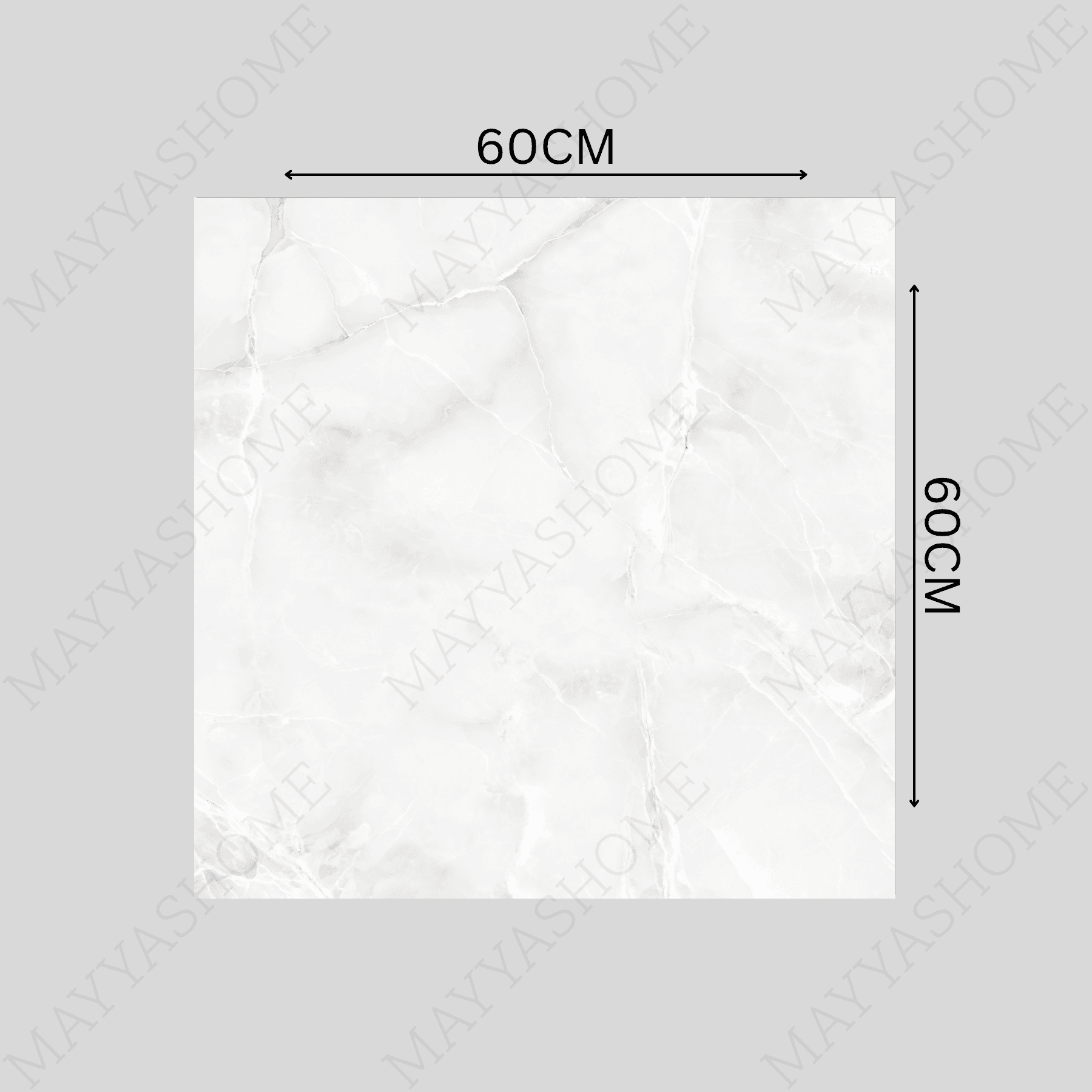 BELL ONYX BIANCO 60x60cm Glossy Porcelain Tile – 09MM White Onyx Look