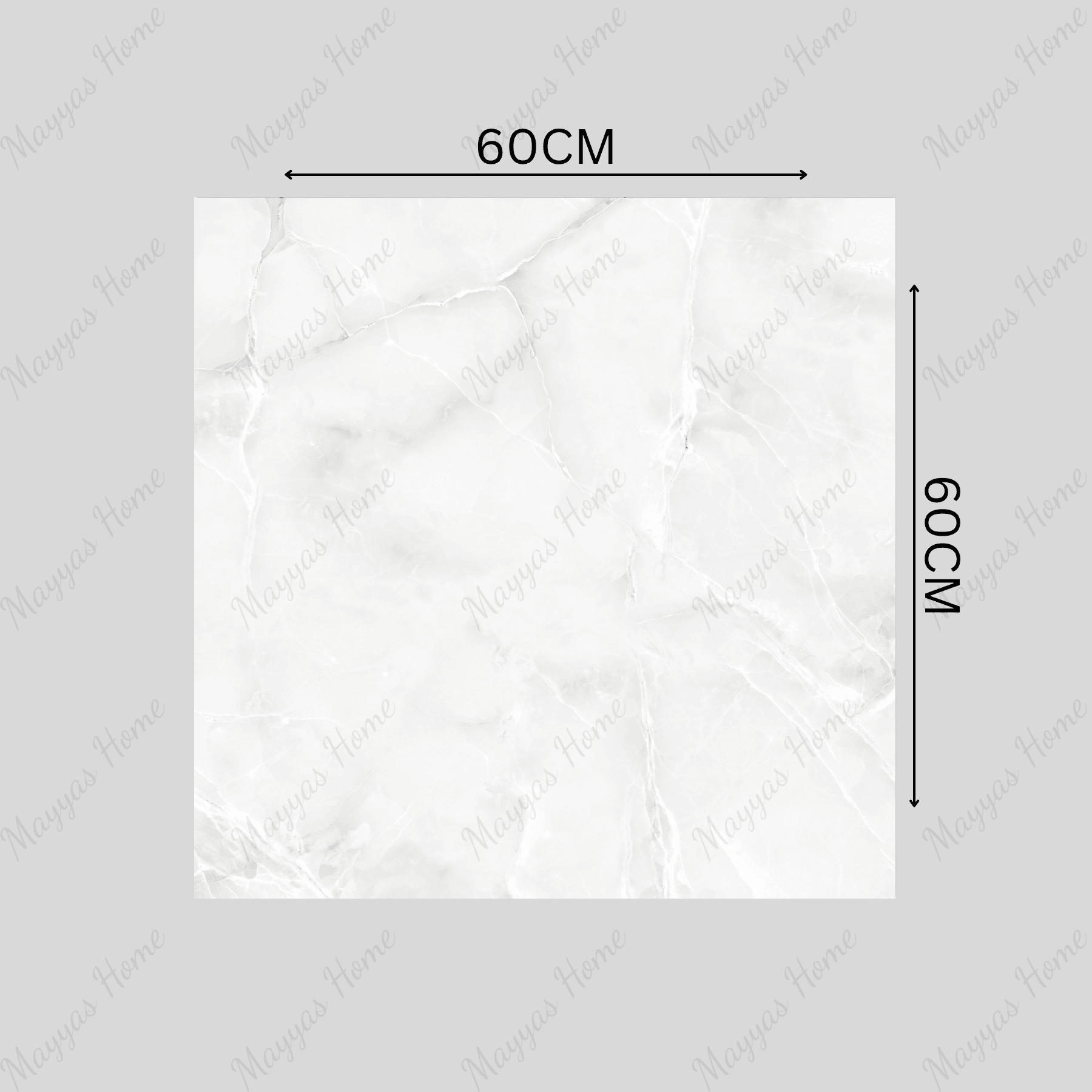 BELL ONYX BIANCO 60x60cm Glossy Porcelain Tile – 09MM White Onyx Look