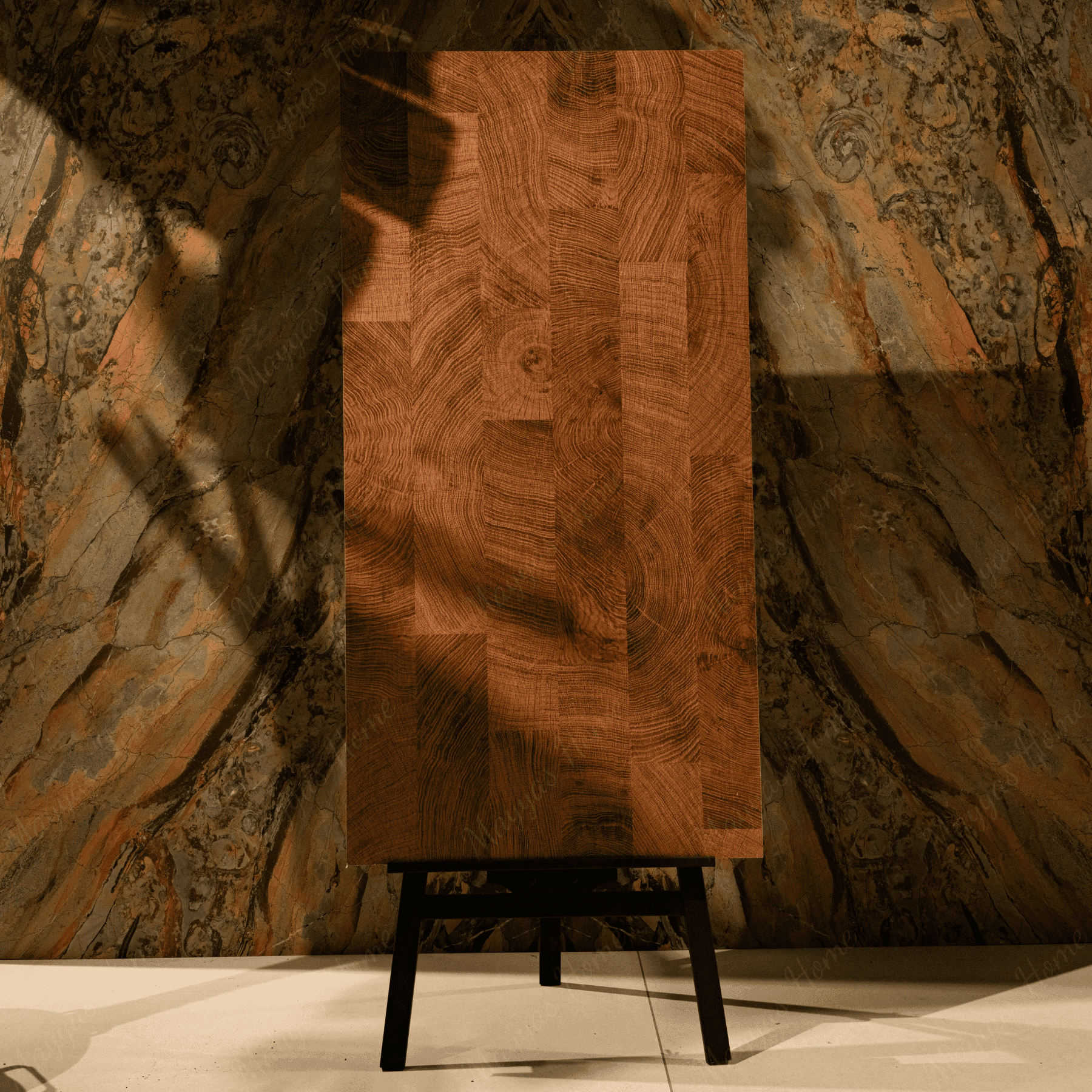 Base 9008 tiles (60x120cm, 9mm) feature a Carving Matt finish with a deep charcoal hue. Designed for Indoor Floors and Walls, these Porcelain tiles offer a sophisticated, textured appearance. The carving matt surface adds depth, making them an excellent choice for creating a contemporary and refined space in both residential and commercial interiors.