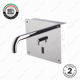 Battery-powered electronic basin mixer with built-in installation and chrome finish. Touchless, water-saving faucet for modern UAE washrooms.