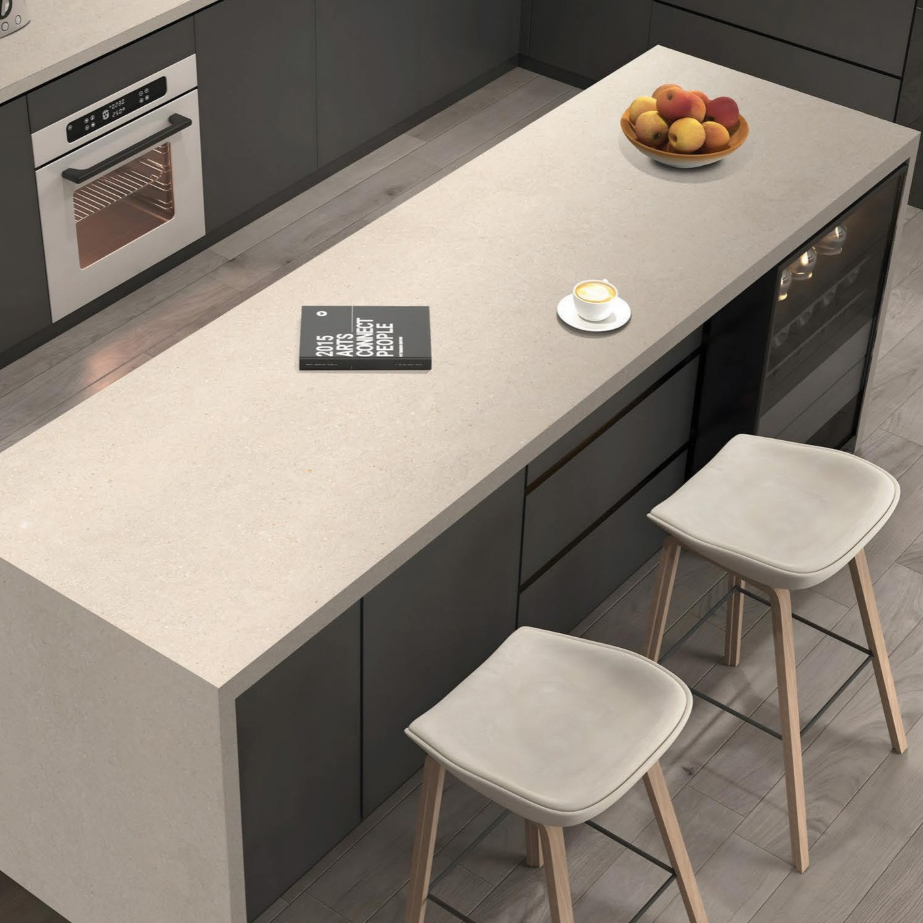 Beige Bosco Random 01 white body porcelain tile with elegant beige design