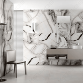 Bianco Lasa 80x160cm high glossy porcelain tile, 09mm thick with a white marble look and subtle veining. Bright, elegant, and durable for modern interiors.