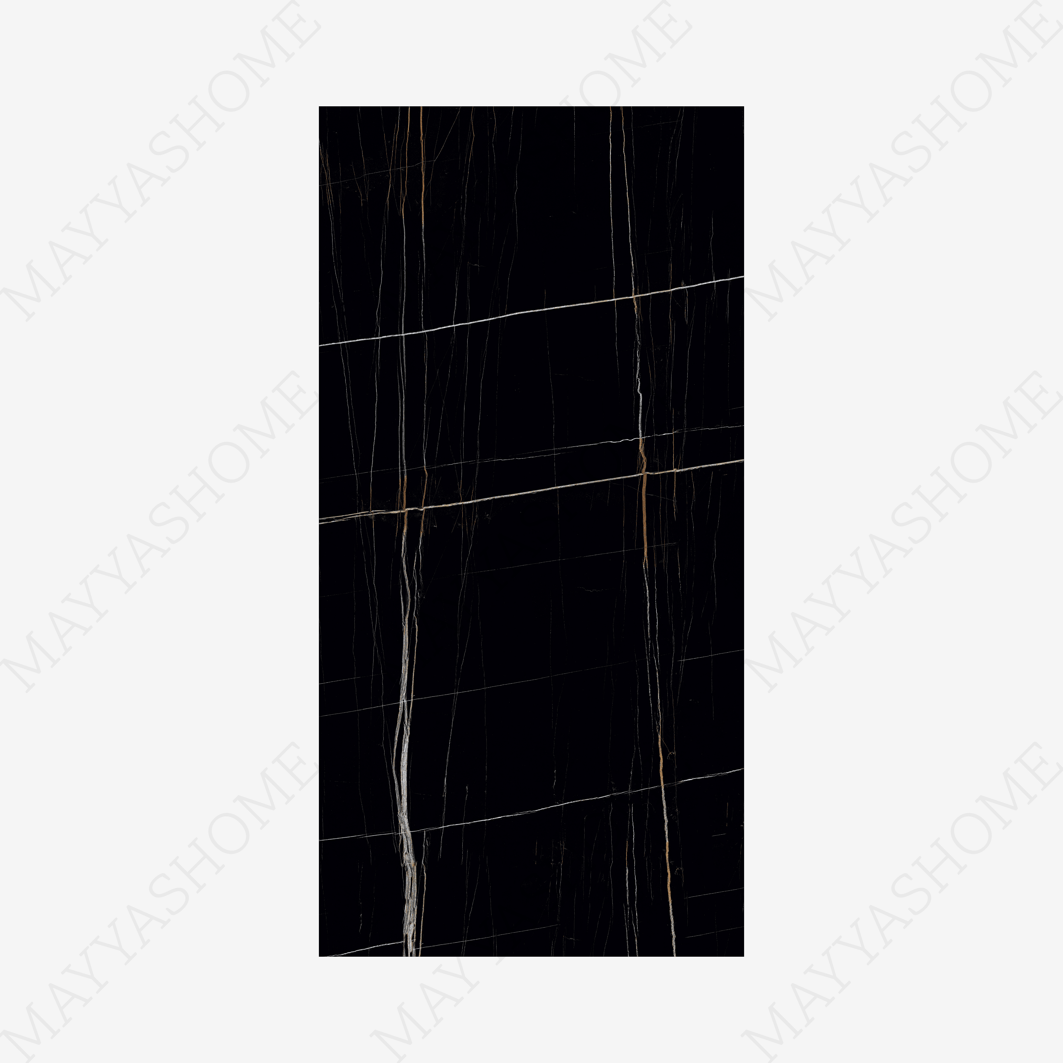 Black Beauty 120x240cm high glossy tile with rich black tones and elegant veining. Perfect for luxury interiors, feature walls, and modern spaces.
