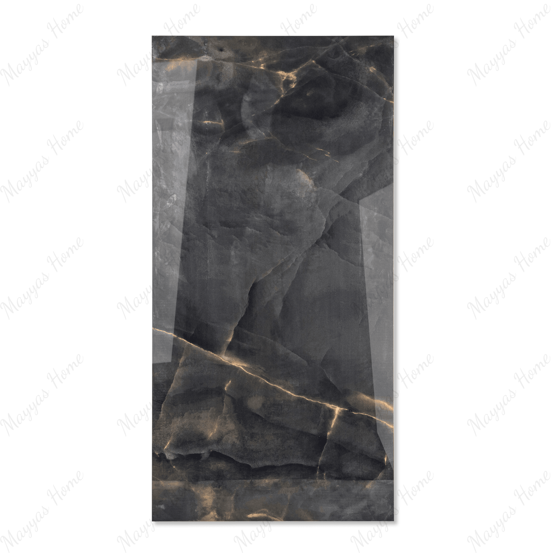 Black Panther Onyx porcelain tile 60x120cm 9mm thickness, bold marble look design, durable porcelain, ideal for luxury floors and walls.