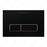 Black matte ring-button flush plate with water-saving dual control, minimalist design & durable finish. Ideal for stylish modular switch installations
