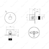 Built-in timed shower tap with 15–25 second push-button control, installation box and anti-vandal protection for UAE commercial and public shower facilities.