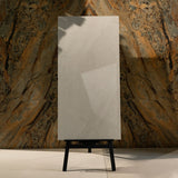 Burlington White matt marble effect porcelain tile 60x120cm with 9mm thickness features clean white tones, soft veining and elegant smooth finish.