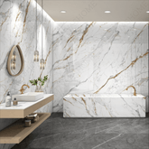 CALACATTA BRONZO 120x278cm 09mm – End-Match Glossy Porcelain Tile