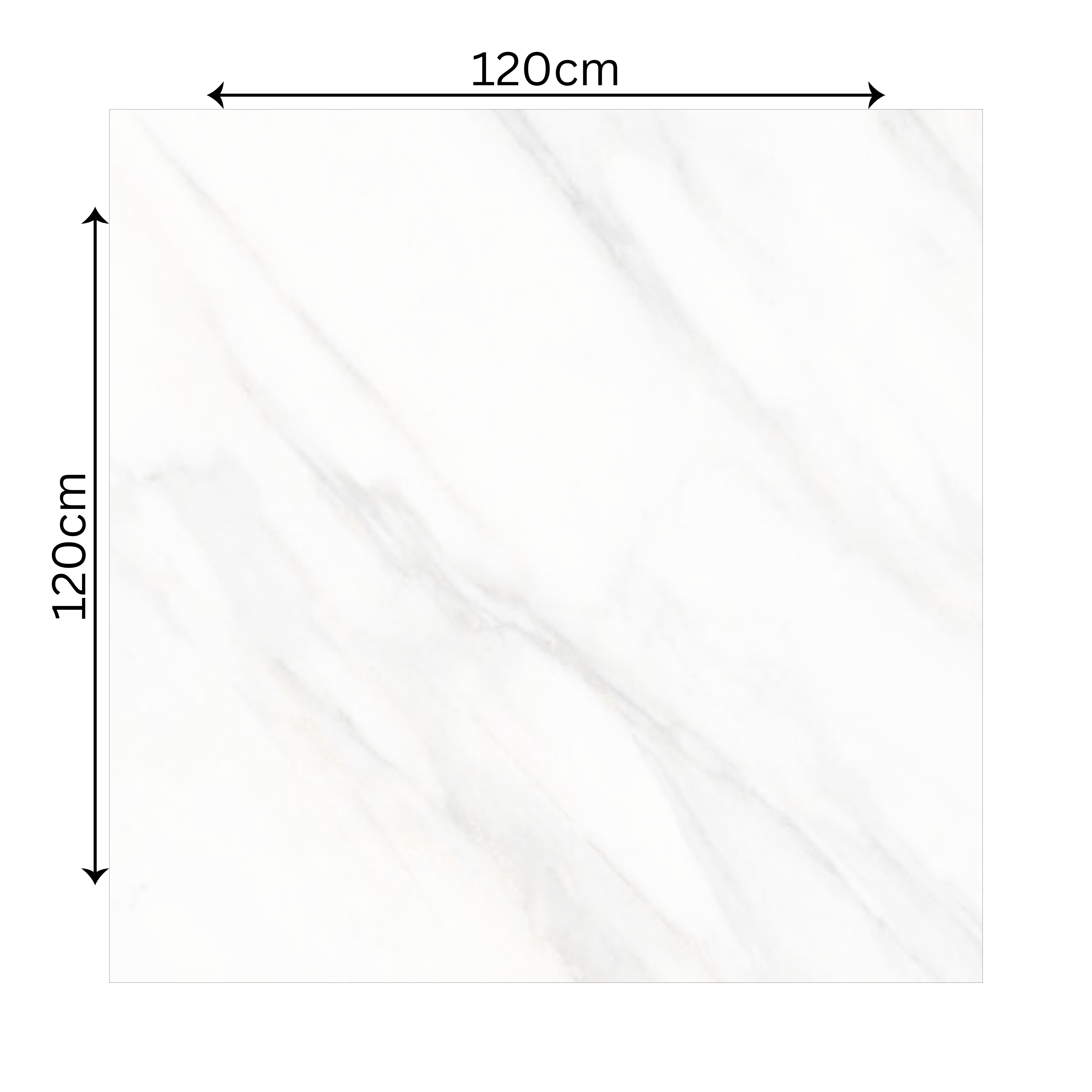 CALCATTA AURORA – 120x120cm glossy porcelain tile with premium Calacatta marble design. Large format tile for elegant, modern interiors.