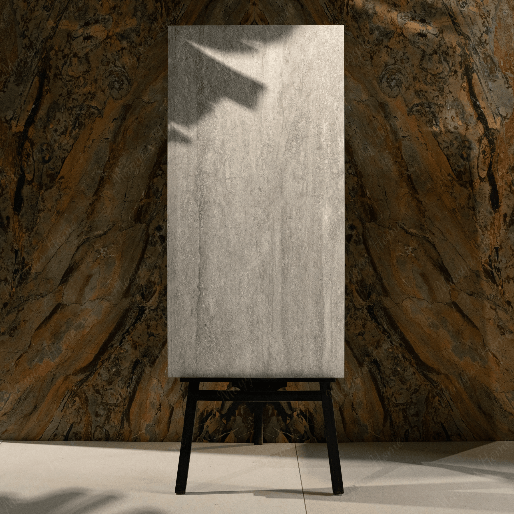 CT Silver porcelain tile 60x120cm 2mm thickness, silver stone look design, durable porcelain tile for modern floors and walls.