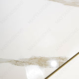 Calcatta Noir glossy marble effect porcelain tile 60x120cm with 9mm thickness features white base, bold black veining and polished finish.
