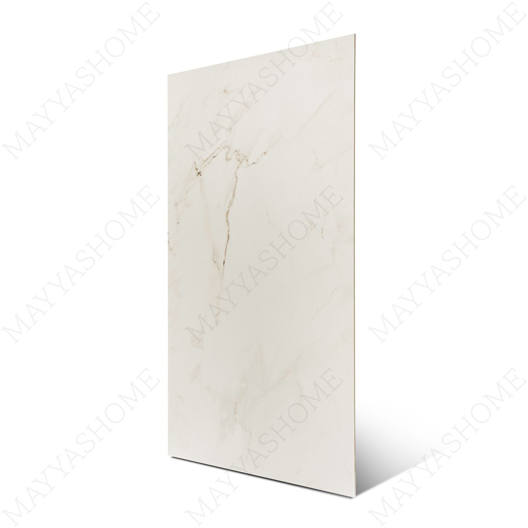 Calcatta porcelain tile in 60x120cm size featuring elegant white marble texture with soft grey veining and durable 9mm thickness for floors and walls.