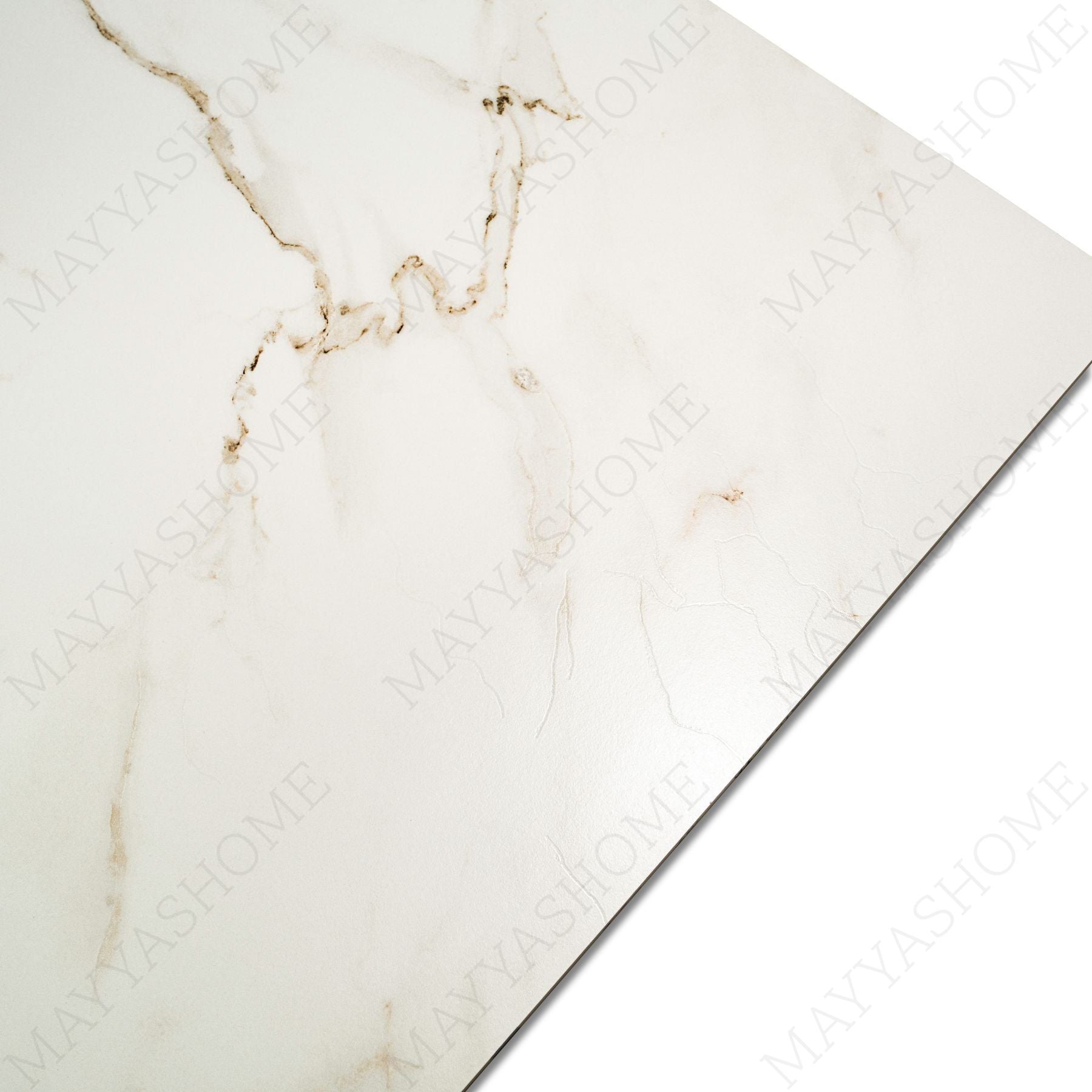 Calcatta porcelain tile in 60x120cm size featuring elegant white marble texture with soft grey veining and durable 9mm thickness for floors and walls.