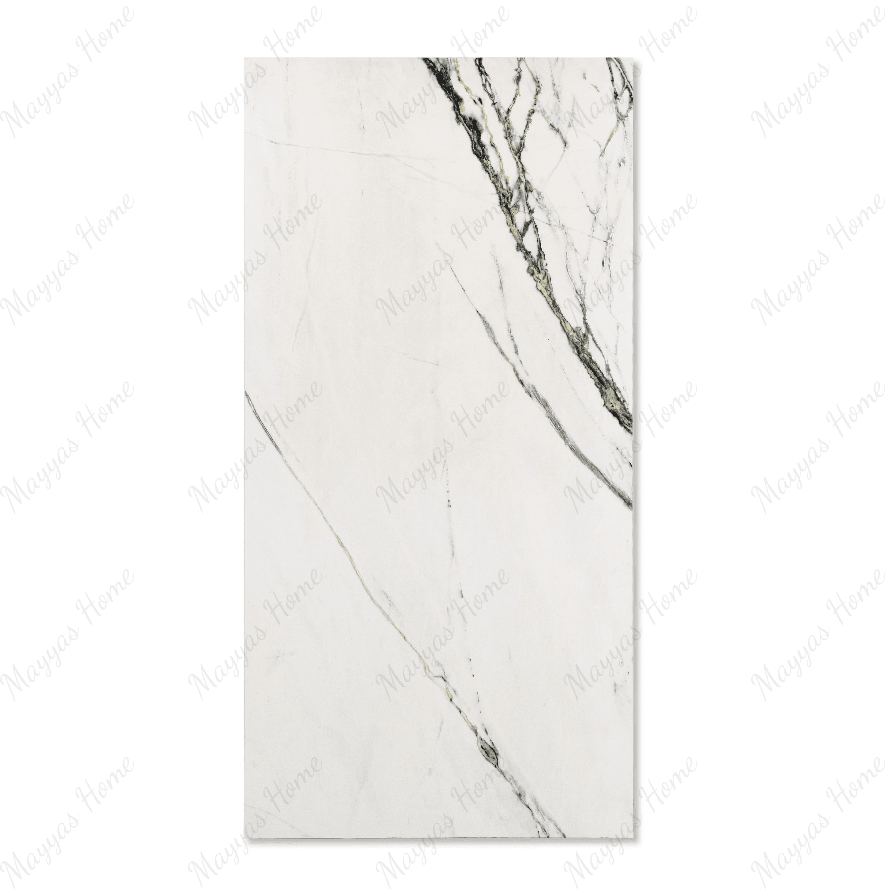 Calcutta Emerald porcelain tile 60x120cm 9mm thickness, white marble look with green veining, durable porcelain tile for luxury floors and walls.