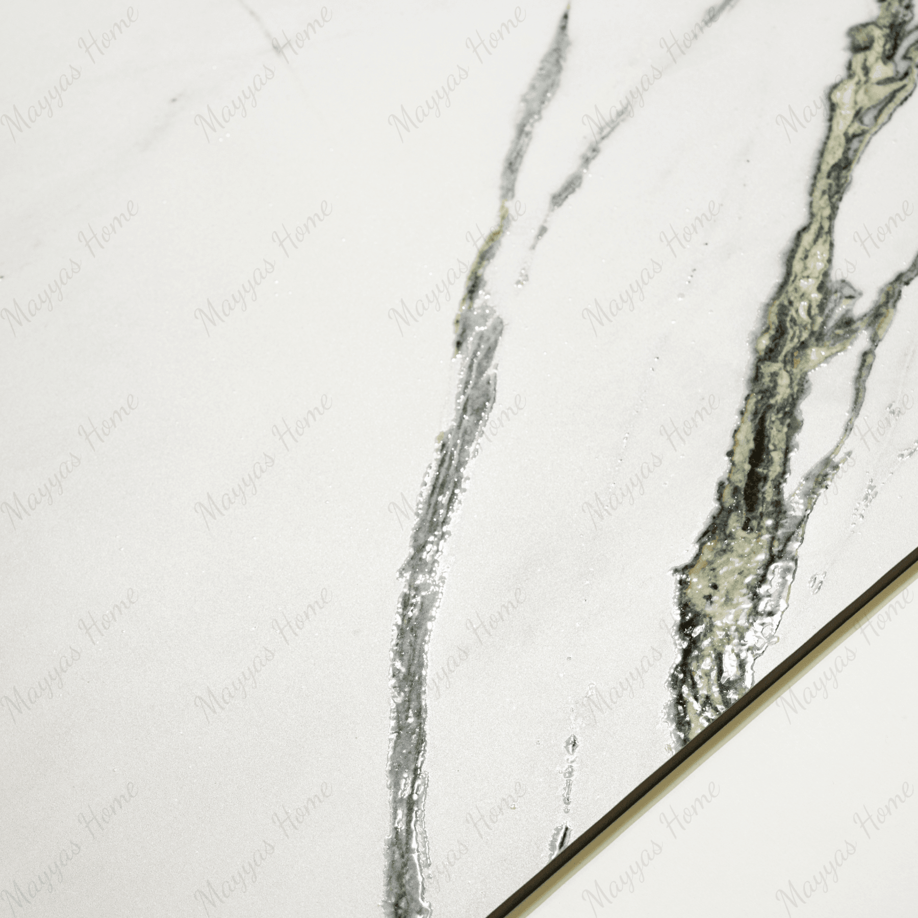 Calcutta Emerald porcelain tile 60x120cm 9mm thickness, white marble look with green veining, durable porcelain tile for luxury floors and walls.