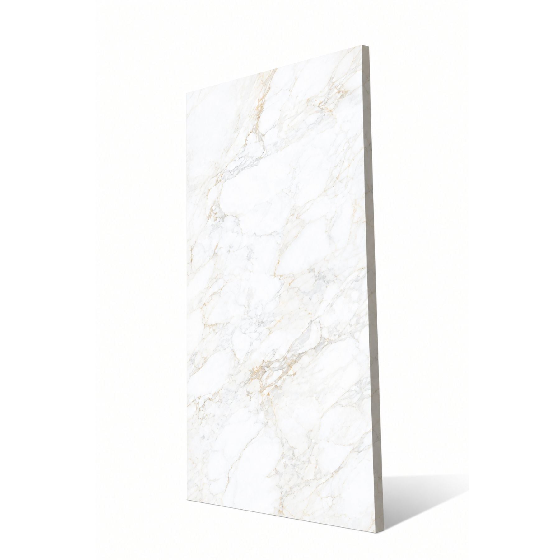 Carara Gold polished porcelain slab in 120x280cm with 6mm thickness, offering a luxury marble look for premium floors, walls and contemporary interiors.